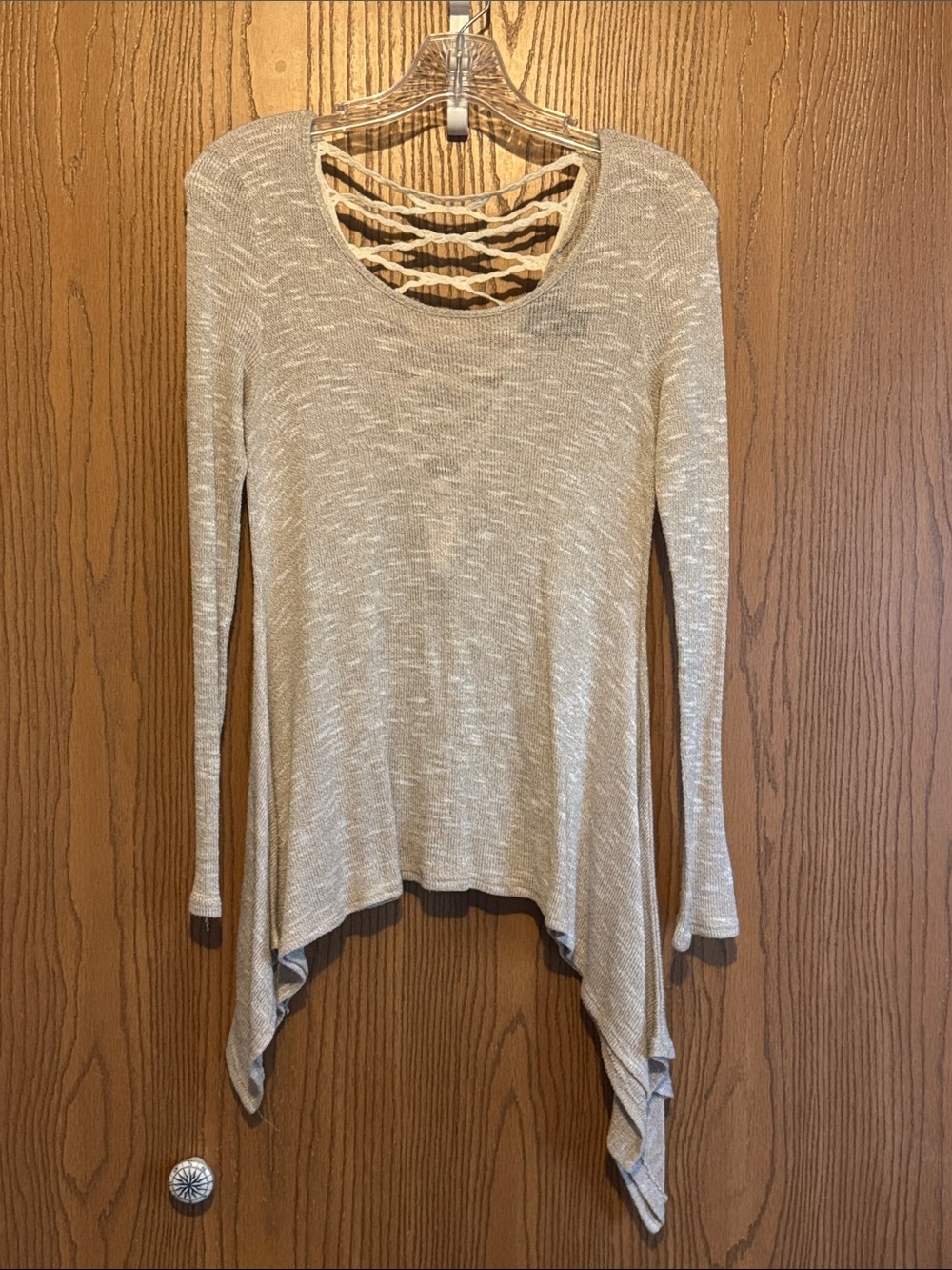 Rue21 Light Taupe Crisscross-Back Asymmetrical Tunic